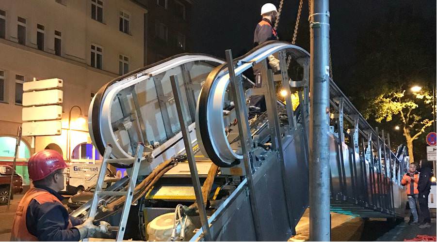 品牌实力铸造欧洲经典-德国科隆地铁大高度公交型自动扶梯项目顺利交付安装